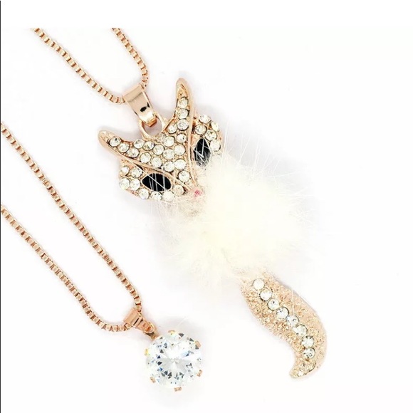😎Crystal Fox White Fluff Double Chain - Picture 7 of 8
